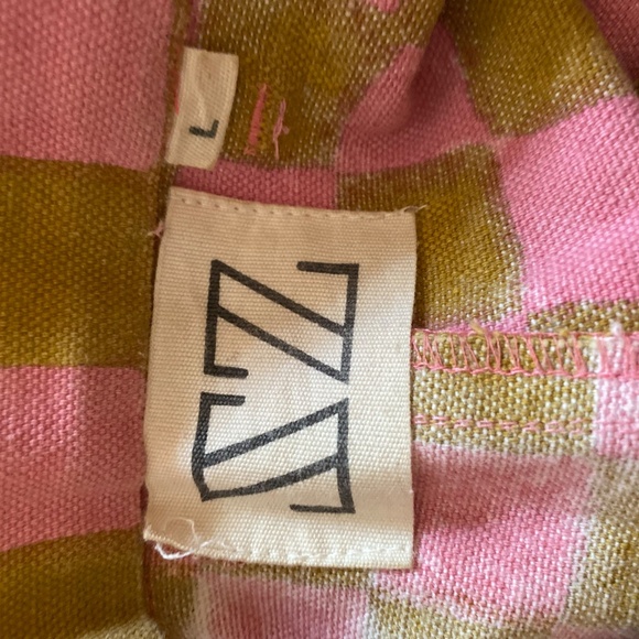 SZ Blockprints Disco Pants in rose and camel checker - Picture 5 of 8